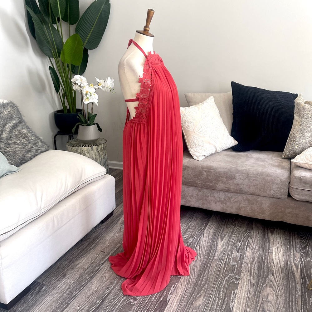 Lulus coral backless dress